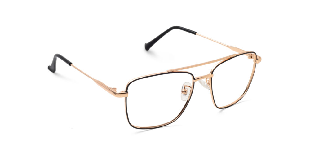 Black Full Frame Square Eyeglasses for Men and Women